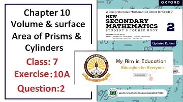 Exercise 10A Question 2 – (Prism)  Complete solution – APS Math Class 7.