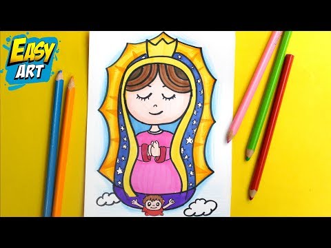 Como Dibujar La Virgen De Guadalupe Kawaii Con Brillo How To