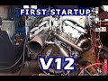 First Startup of my Mercedes V12 engine!