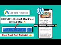 How To Write SEO/100% Original Blog Post Writing 🔥|| Easy Adsense Approval Your Website 👍|| Tutorial