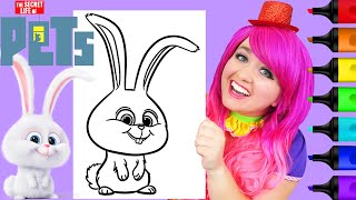 Coloring Snowball Secret Life of Pets Bunny Coloring Page Prismacolor Markers | KiMMi THE CLOWN