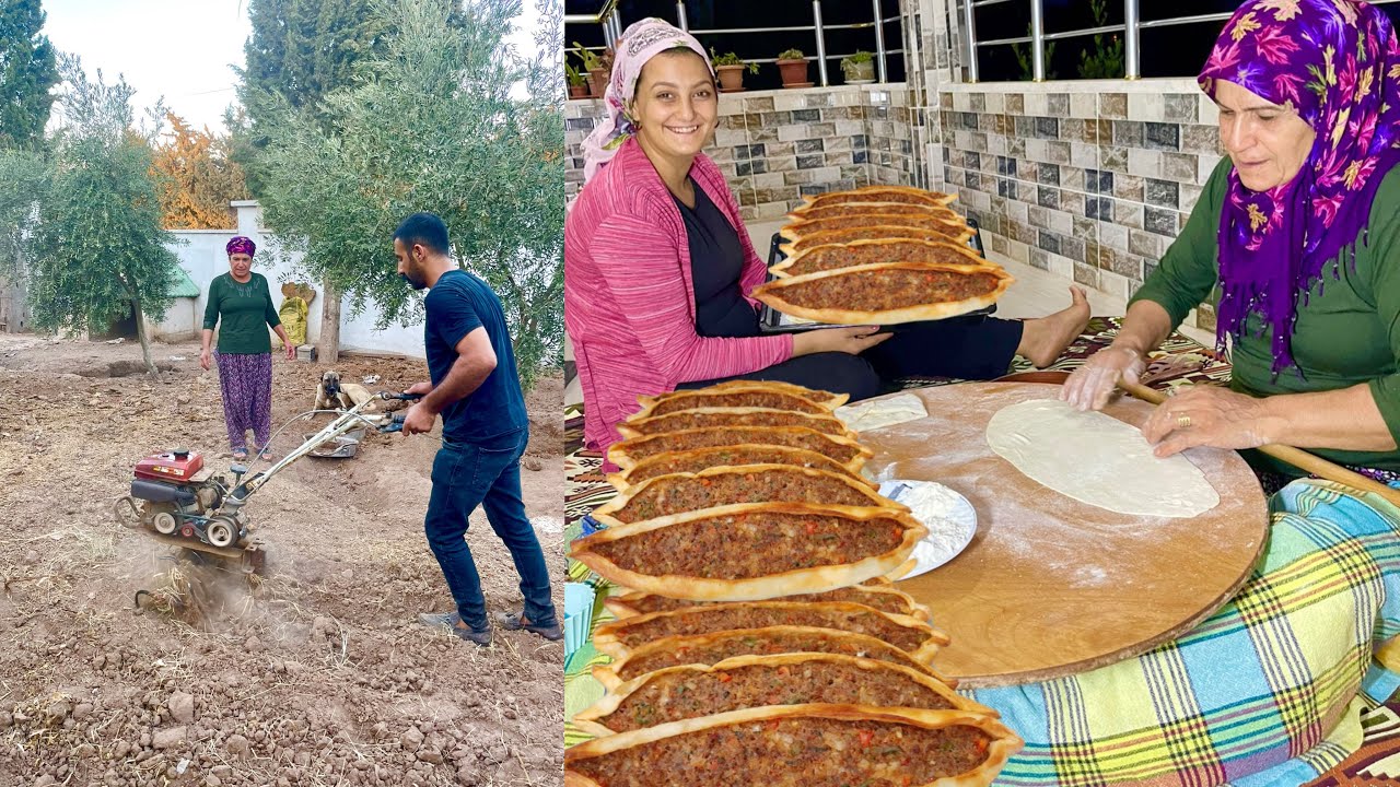PATATESLİ ETLİ PİDE BÖREK NEFİS YEMEK TARİFİ | KÖY İŞLERİ VİLLAGE LİFE VLOG
