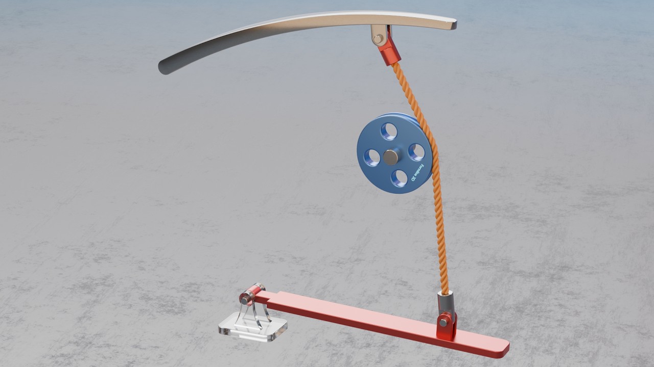 #160 Spring-Return Treadle Band Pulley Alternating Drive – 507 Mechanical Movements 3D Animation