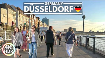 🇩🇪 Düsseldorf City in Germany, Amazing Spring in March 2025, 4K-HDR Walking Tour