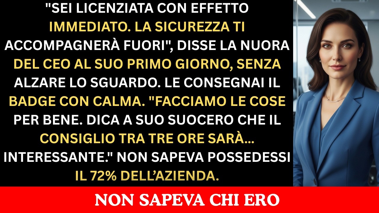 Licenziato il Primo Giorno, Ho Rivelato di Possedere il 72% dell’Azienda | Vendetta 💼