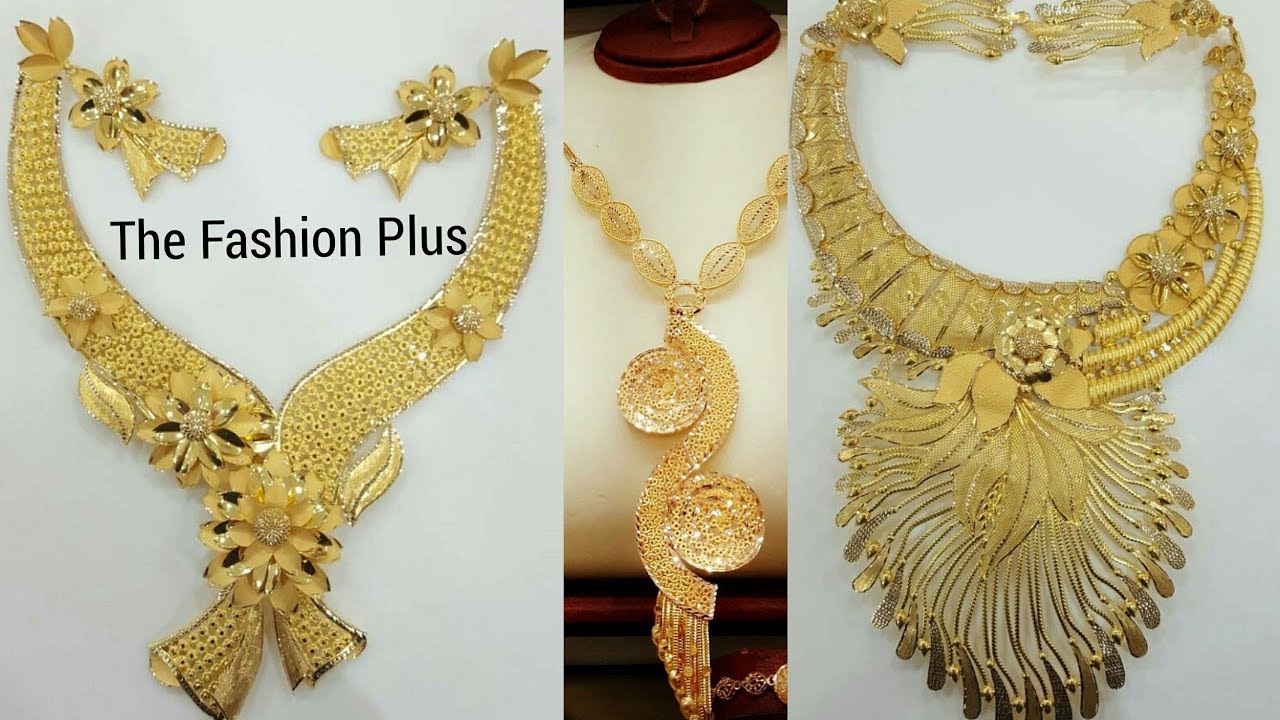 Gold Jewelry Arabic Design Necklace - Collection of Precious Jewelry Design