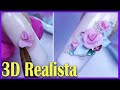 Aprende a hacer Uñas Acrílicas con ROSAS 3D Realistas 🌺🌺 Paso a paso