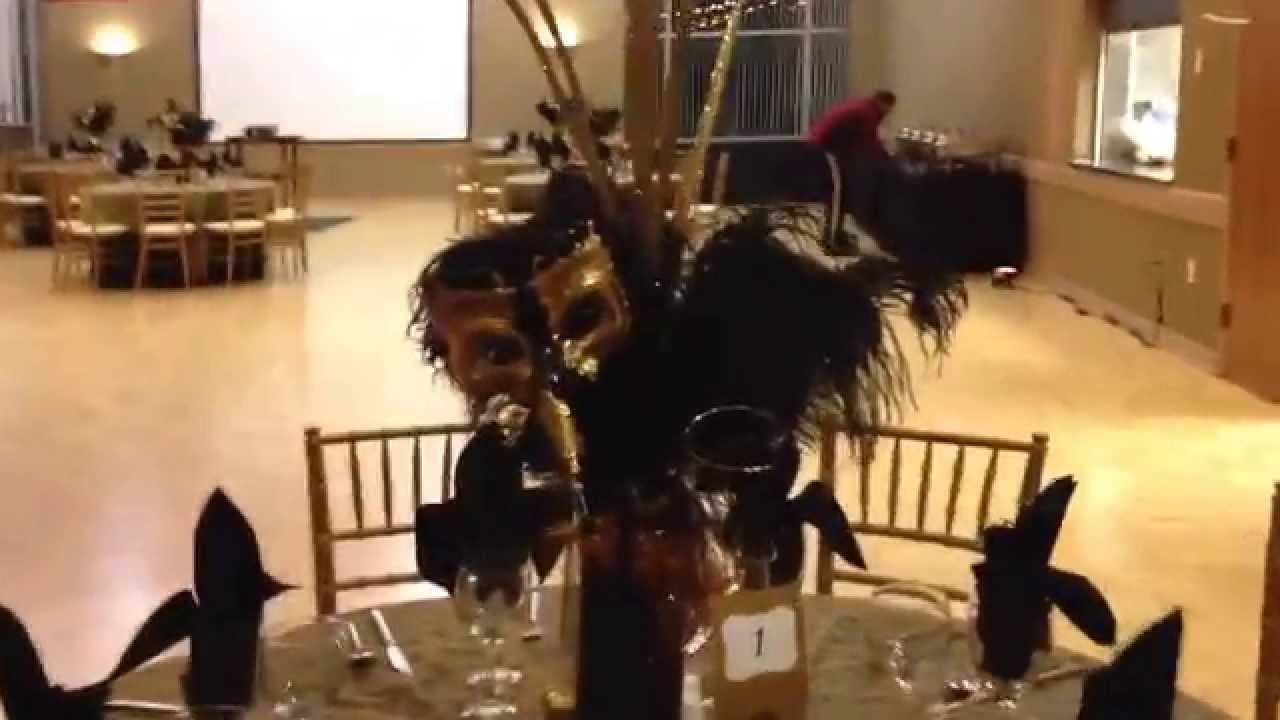 Black and Gold Masquerade Reception Party at Rocky River Memorial Hall 