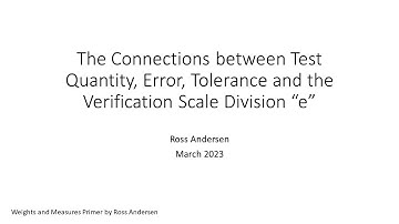 The Connections between Test Quantity, Error, Tolerance and e.