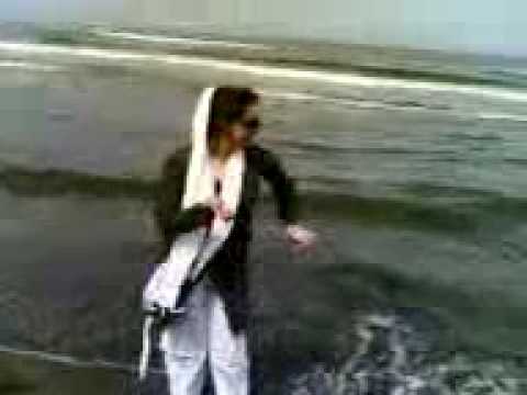 A beautiful iranian girl dancing in beach in Urumiye. The car came From """Tabriz""". Do not miss the video