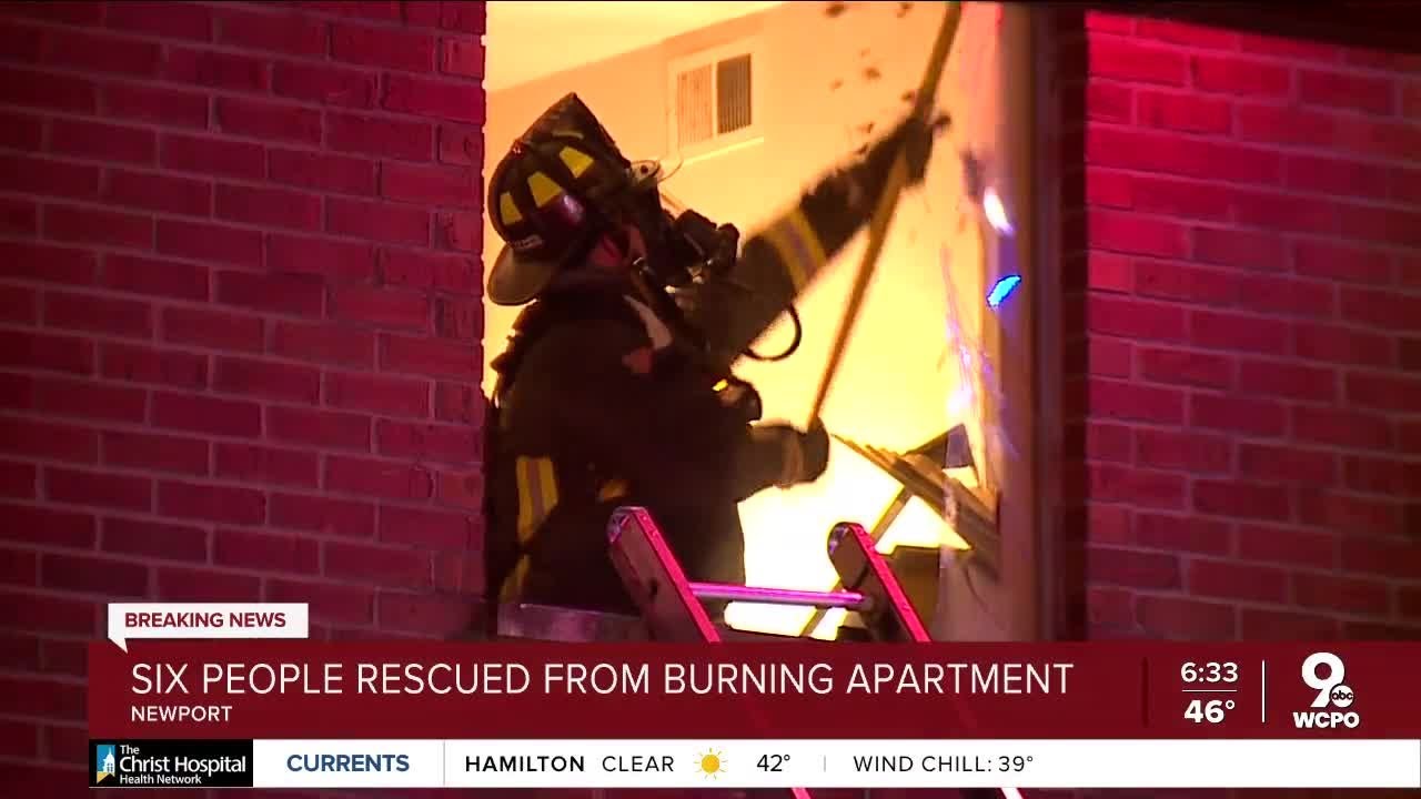 3 kids, 3 adults rescued from early morning Newport apartment fire ...