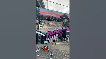 Koolie painting DJ KOOL HERC collab piece we did  #graffiti #djkoolherc #nyc #allcity #streetart
