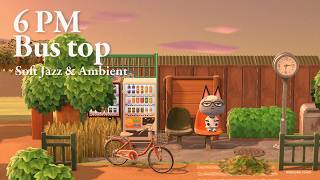 Sunset Bus Stop 🌇 Soft Jazz & Cozy Ambience | Animal Crossing screenshot 1