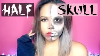 Halloween Half Skull ✰ Easy Halloween Makeup