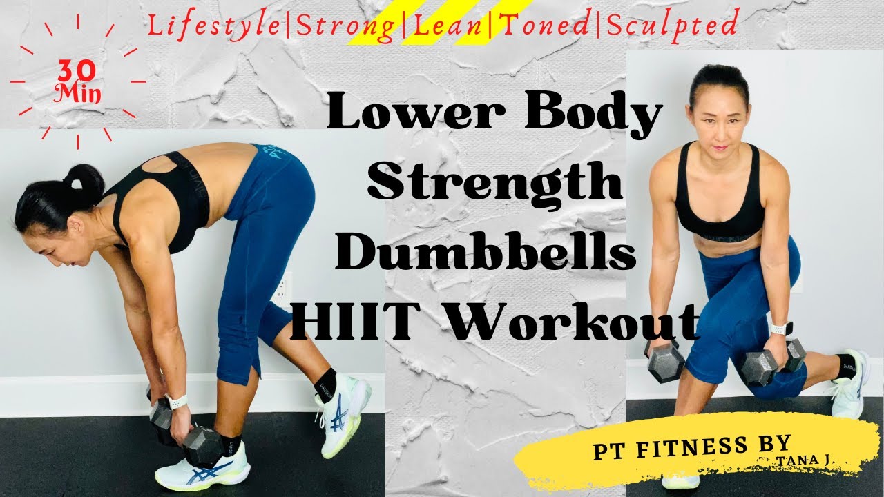30 Minutes Lower Body Strength with Dumbbells HIIT Workout at Home ...