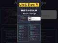 🎶 Instagram Music Badge #css #javascript #js #html #webdesign #webdevelopment #coding #music #tips