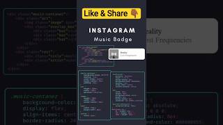 🎶 Instagram Music Badge #css #javascript #js #html #webdesign #webdevelopment #coding #music #tips