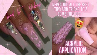Acrylic Nails tutorial full set | Coffin Acrylic set | Acrylic nails for beginners | How to do nails