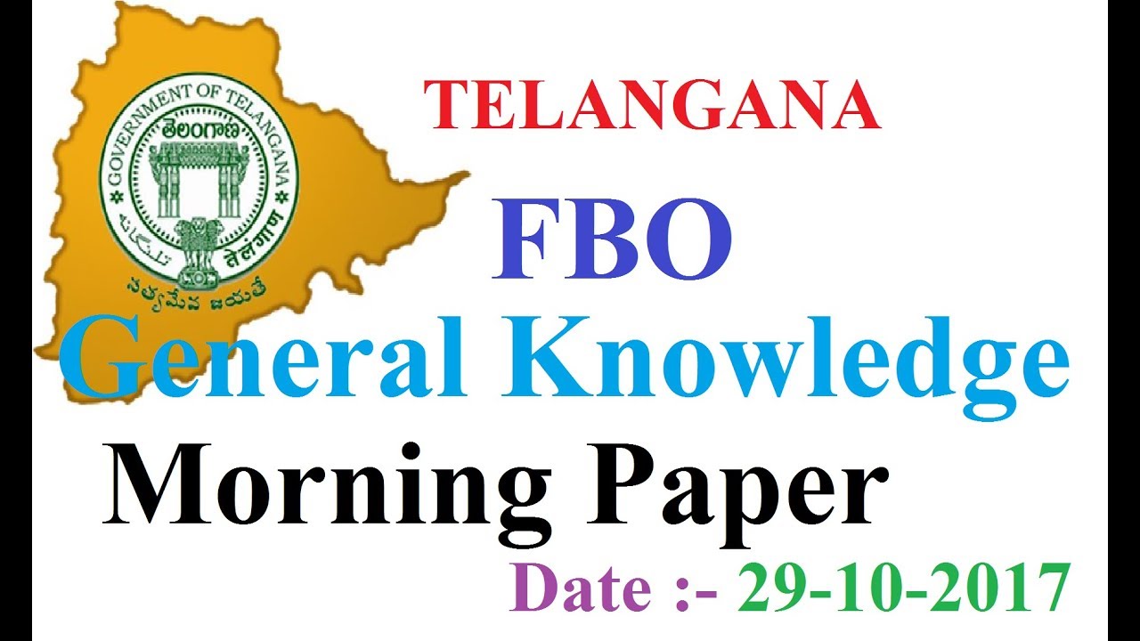 TSPSC FBO GK Paper Morning 2017 By SRINIVAS Mech