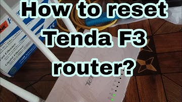 How to reset Tenda F3 router?(Tagalog)