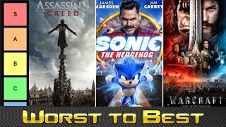 Worst To Best: Video Game Based Movies (Tier List)