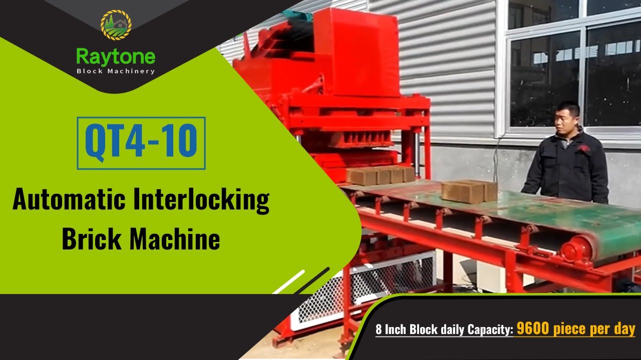 QT4-10 Automatic Hydraulic Compressed Interlocking Brick Making Machine ...