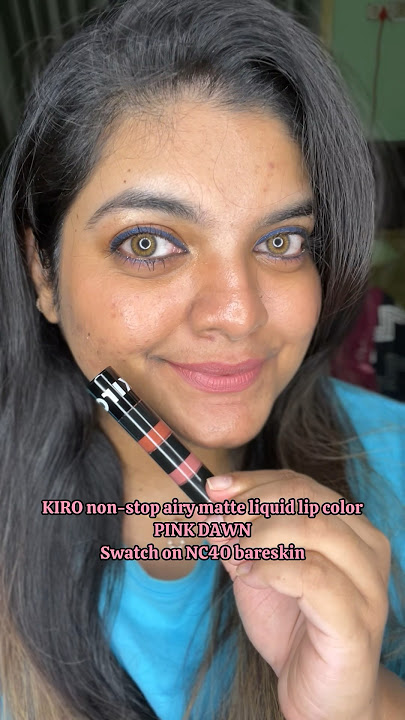 KIRO non-stop air matte liquid lip color -PINK DAWN, swatch on NC40 bareskin #lipstickswatch