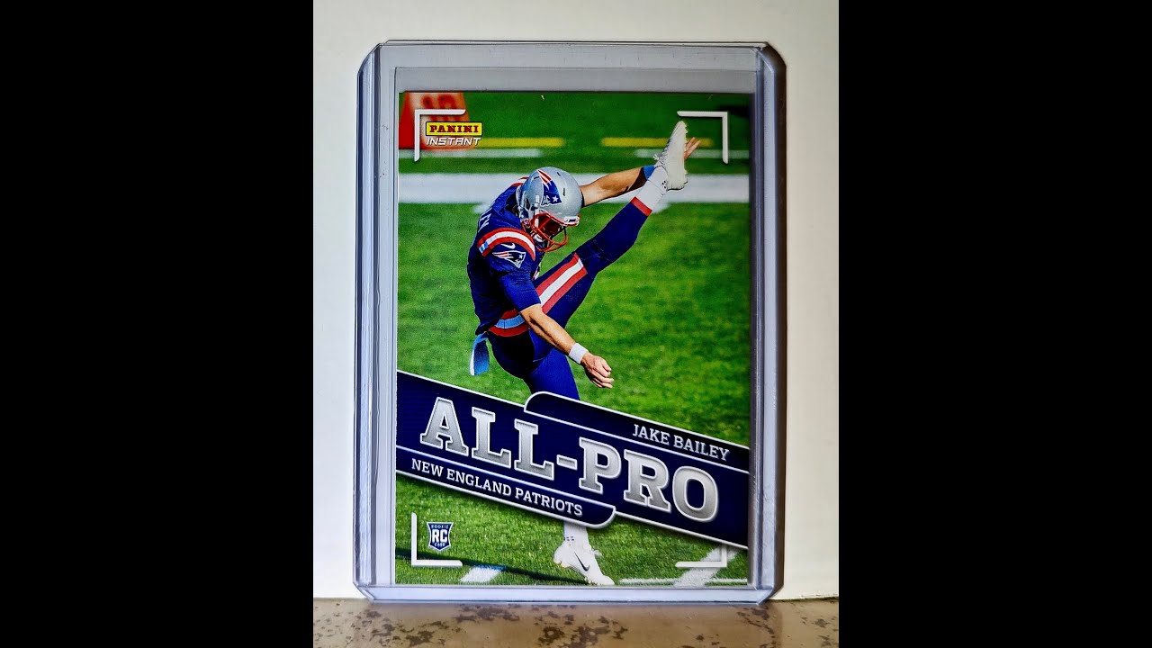 Jake Bailey Rookie Jake Bailey 2020 Panini All-Pro NFL #25 Rookie Card 1/241 New England ...