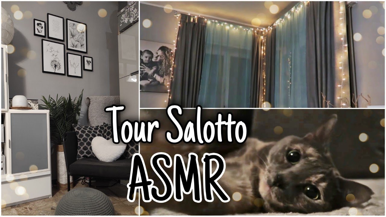 ASMR ita • TOUR del SALOTTO • 🛋️ 🐈✨ unboxing e decorazione parete con DESENIO 🖼️
