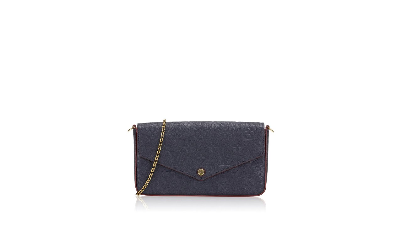 Louis Vuitton Pochette Felicie, Empreinte Leather marine-rouge