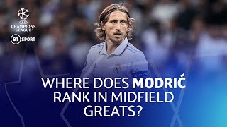 Where does Luka Modrić rank in greats of the game?