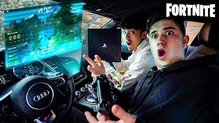 JUGAMOS UNA PARTIDA DE FORTNITE EN MI AUDI R8!! **IMPOSIBLE** [Shooter]