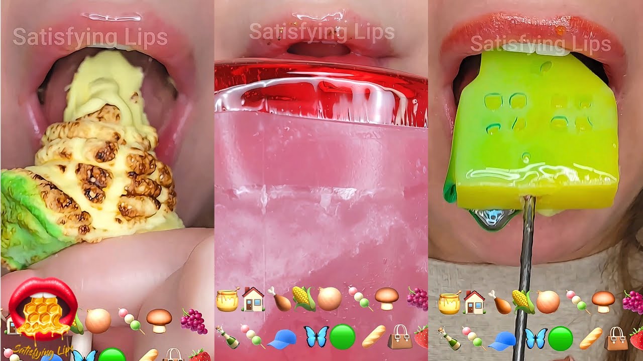 Satisfying ASMR Eating Emoji Food Challenge Compilation Mukbang 먹방 ...