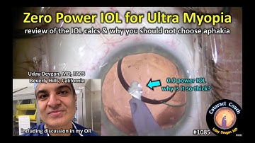 CataractCoach 1085: zero power IOL for ultra myopia cataract surgery