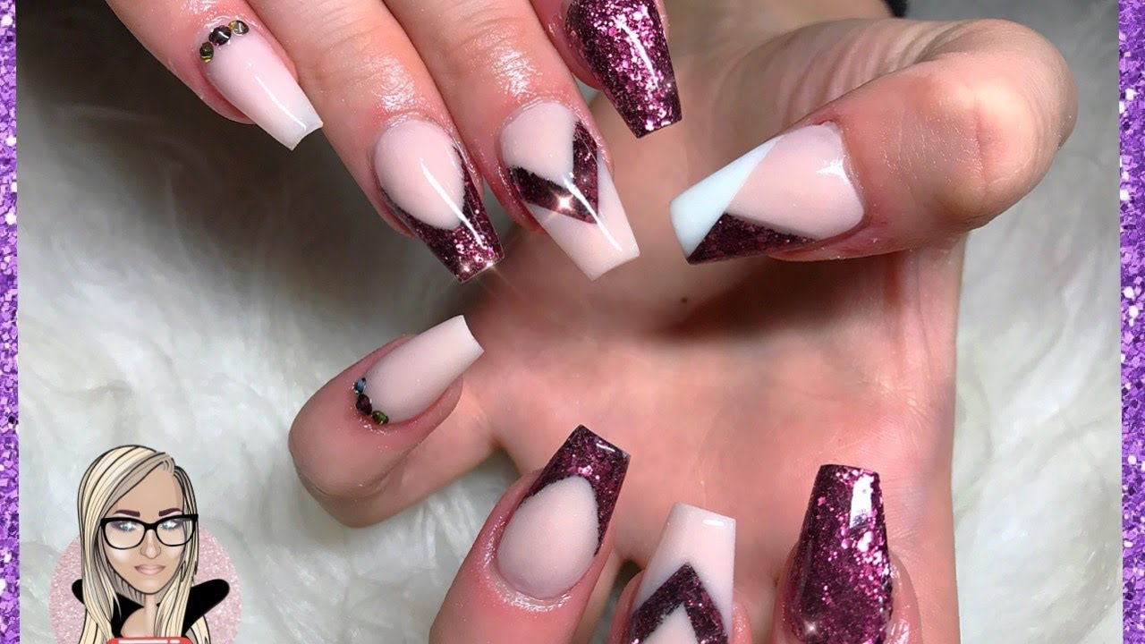 Colour block acrylic nails ~ autumn nails ~ glitter nails ~ glitterbels