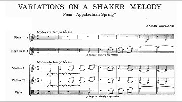 [Score] Copland - Variations on a Shaker Melody (from Appalachian Spring)