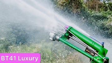 Béc tưới BT41 Luxury quay bánh răng bạc và họng phun màu tím có khe