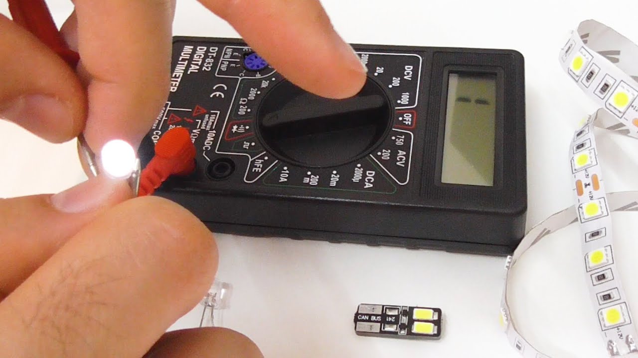 How to test LEDs using a cheap digital multimeter (Cylindrical, SMD LED) -  YouTube