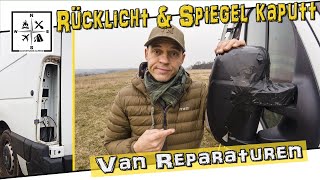 Kaputtes Rücklicht und kaputten Seitenspiegel am Van reparieren | #reanaultmaster