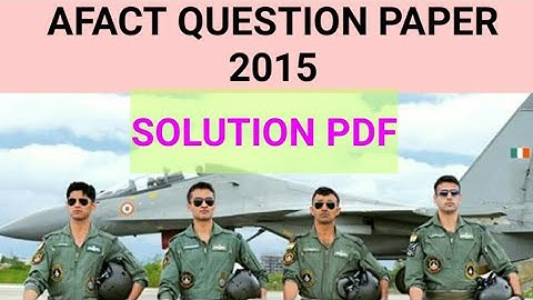 AFCAT QUESTION PAPER 2015