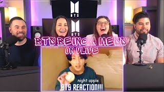 "BTS BEING A MESS ON VLIVE" Reaction - We haven't laughed this hard in a while 😂 | Couples React
