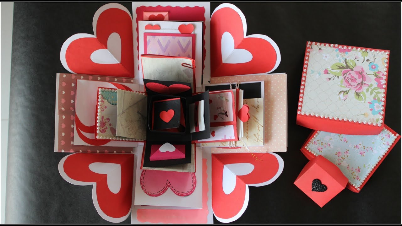 How to make Explosion box || DIY Valentine's Day Explosion Box ...