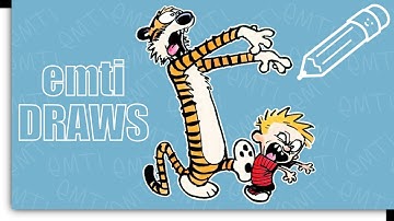 Calvin & Hobbes Procreate Timelapse Drawing