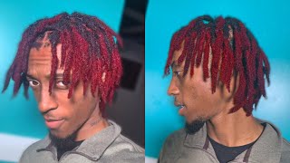 DYING MY DREADS RED!! | 1 Year Retwist