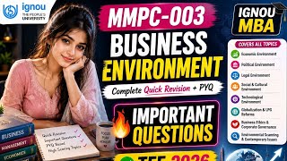 MMPC-003 Business Environment | IGNOU Important Questions | TEE 2026