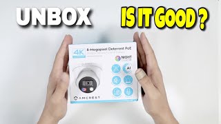 Amcrest UltraHD 4K (8MP) AI Outdoor Security Turret POE IP Camera [IP8M-DT3949EW-3AI] Unboxing.