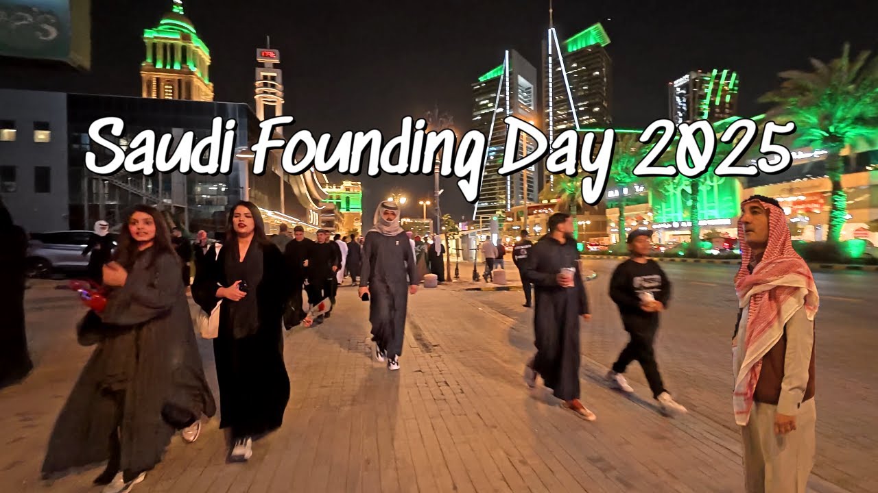 Saudi founding  day 2025 walking in riyadh city