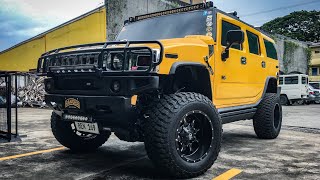 K&N cold air intake system on a Hummer H2