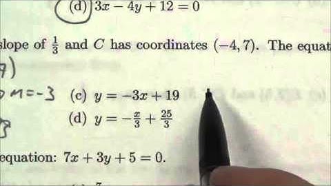 Math 10C Linear Relations Review MC#41