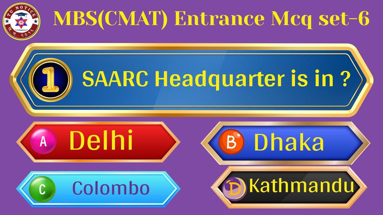 CMAT Entrance Model Question Set-6 | MBS Entrance Exam 2082 | Full CMAT MCQ Practice 